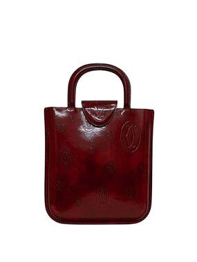 Cartier Handbag Bordeaux Red Happy Birthday Leather